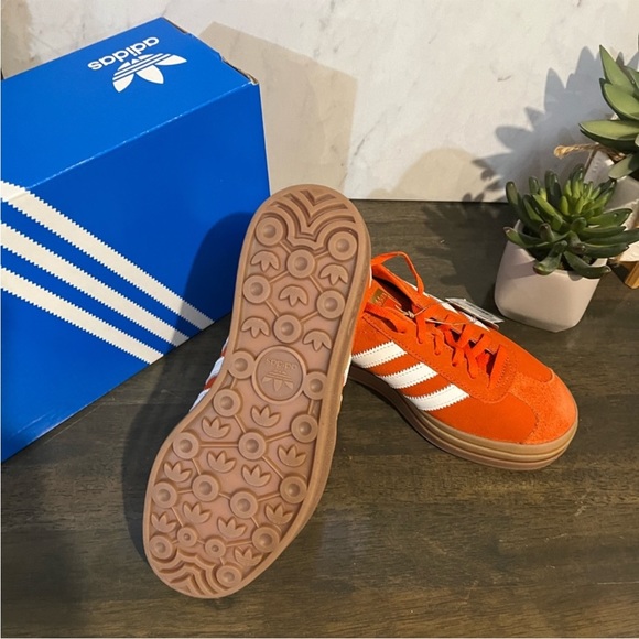 adidas Gazelle Bold Collegiate Orange Gum Sole - Picture 10 of 10
